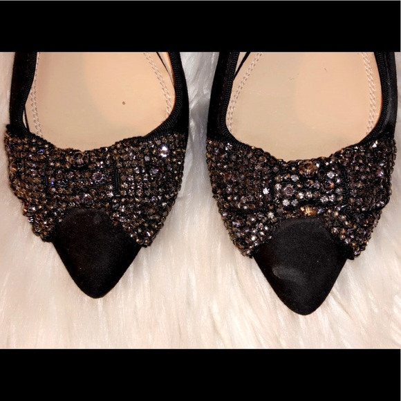 TORY BURCH Vanessa Suede Crystal Bow Flat - Picture 9 of 9